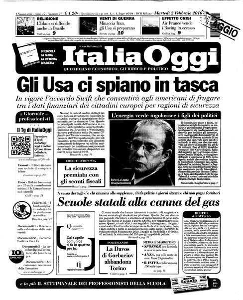 Italia oggi : quotidiano di economia finanza e politica